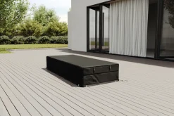 OUTFLEXX Abdeckhaube für Gartenlounges, schwarz, Ripstop-Gewebe/Polyester, 206 x 93 x 37 cm, wasserabweisend, UV-Schutz