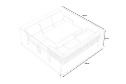 OUTFLEXX Abdeckhaube für Gartenlounges, schwarz, Ripstop-Gewebe/Polyester, 249 x 249 x 70 cm, wasserabweisend, UV-Schutz