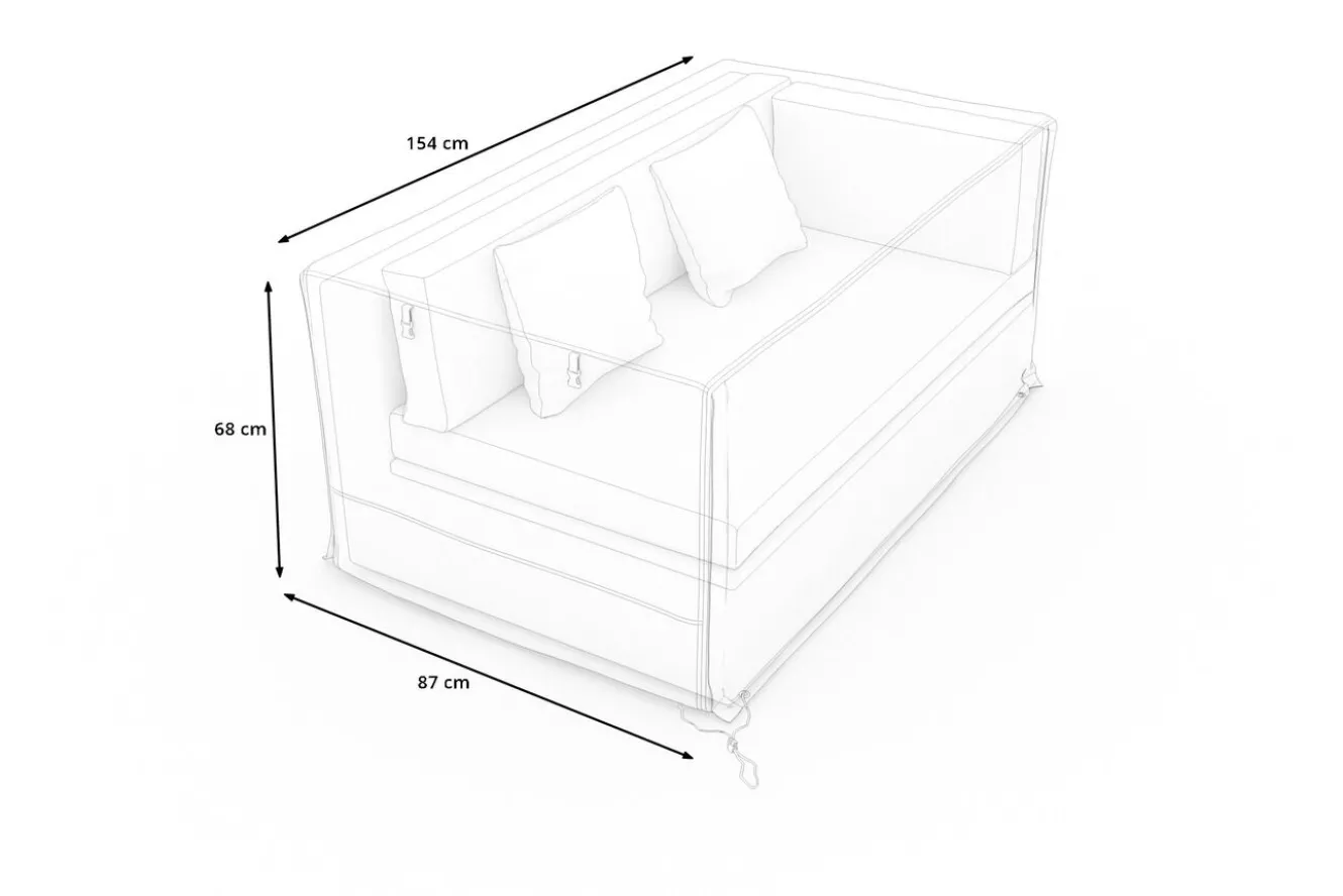 OUTFLEXX Abdeckhaube für Gartenlounges, schwarz, Ripstop-Gewebe/Polyester, 154 x 87 x 68 cm, wasserabweisend, UV-Schutz