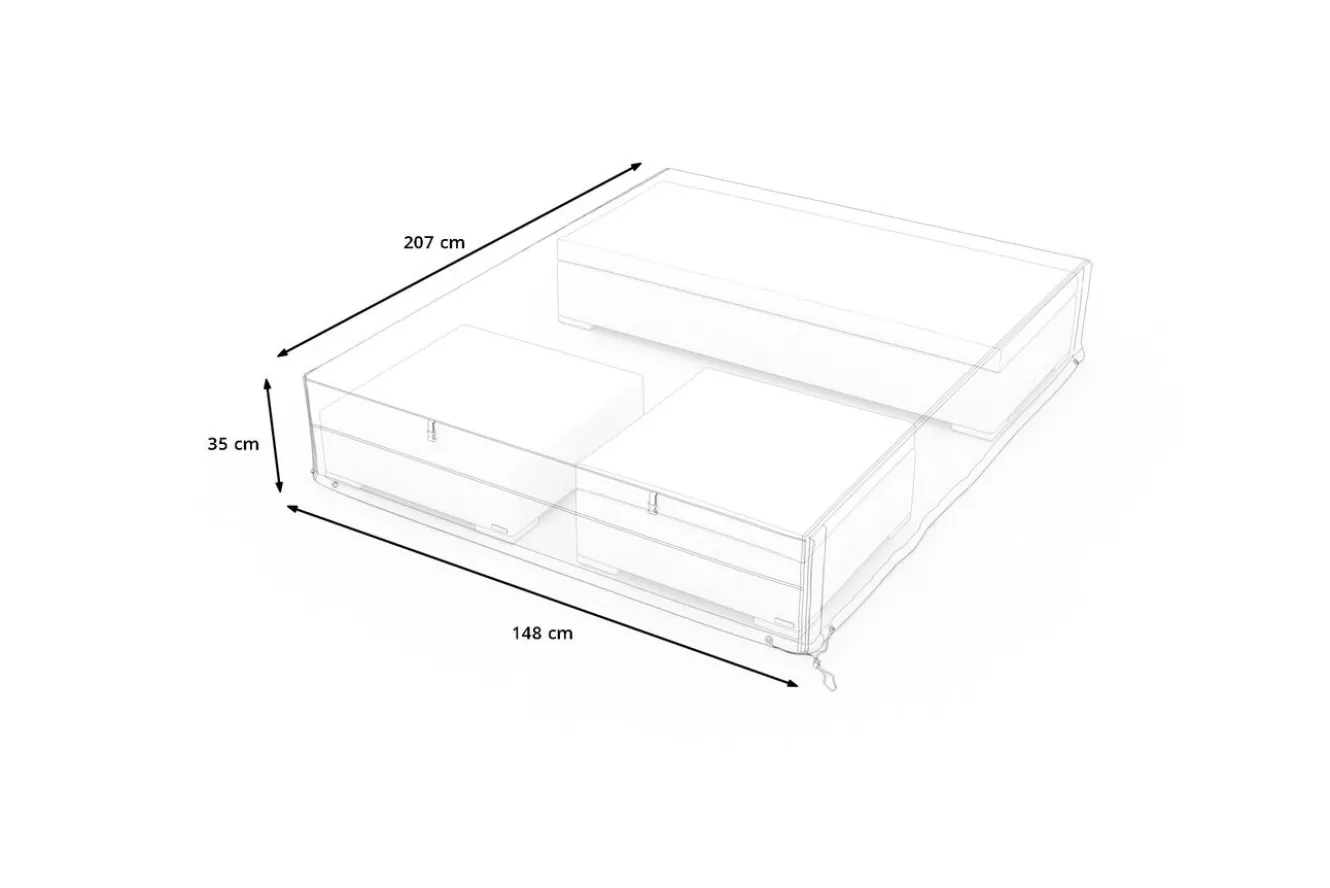 OUTFLEXX Abdeckhaube für Gartenlounges, schwarz, Ripstop-Gewebe/Polyester, 207 x 148 x 35 cm, wasserabweisend, UV-Schutz