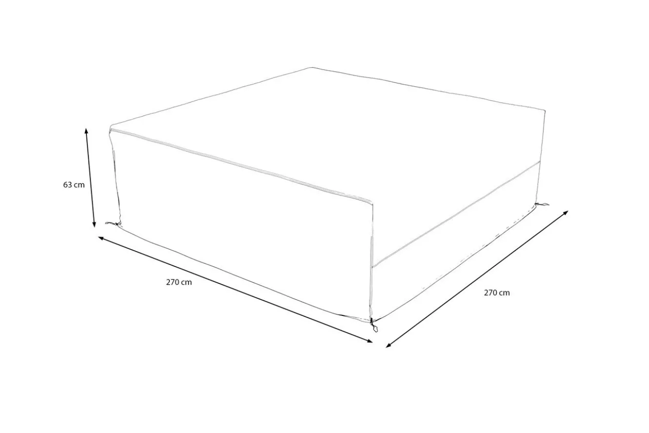OUTFLEXX Abdeckhaube für Gartenlounge, schwarz, Polyester, TPU 420D Ripstop-Gewebe, 270 x 270 x 63 cm, mit Kordelzug