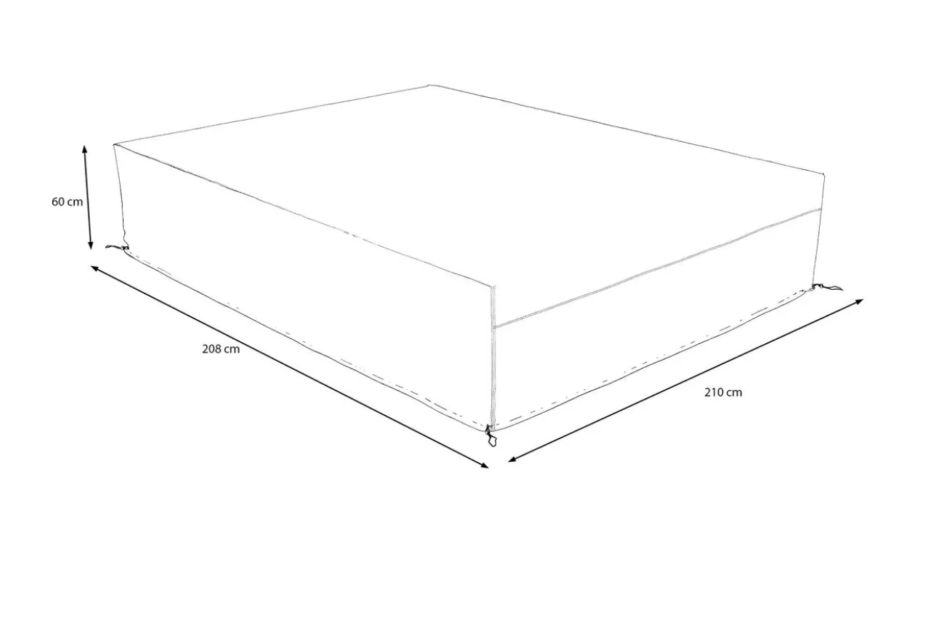 OUTFLEXX Abdeckhaube für Gartenlounge, schwarz, Polyester, TPU 420D Ripstop-Gewebe, 208 x 210 x 60 cm, mit Kordelzug