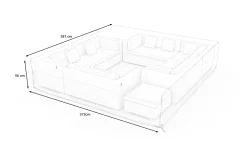 OUTFLEXX Abdeckhaube für Gartenlounges, schwarz, Ripstop-Gewebe/Polyester, 397 x 373 x 56 cm, wasserabweisend, UV-Schutz