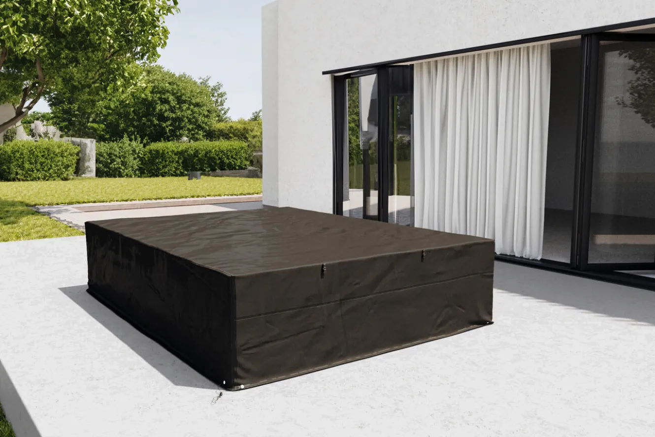 OUTFLEXX Abdeckhaube für Gartenlounges, schwarz, Ripstop-Gewebe/Polyester, 440 x 230 x 70 cm, wasserabweisend, UV-Schutz