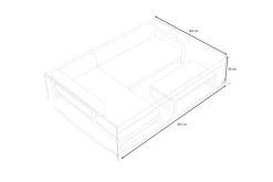 OUTFLEXX Abdeckhaube für Loungemöbel, schwarz, Ripstop-Gewebe/Polyester, 184 x 264 x 60 cm, wasserabweisend, UV-Schutz