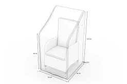 OUTFLEXX Abdeckhaube für Stühle, schwarz, Ripstop-Gewebe/Polyester, 64 x 64 x 82 cm, wasserabweisend, UV-Schutz