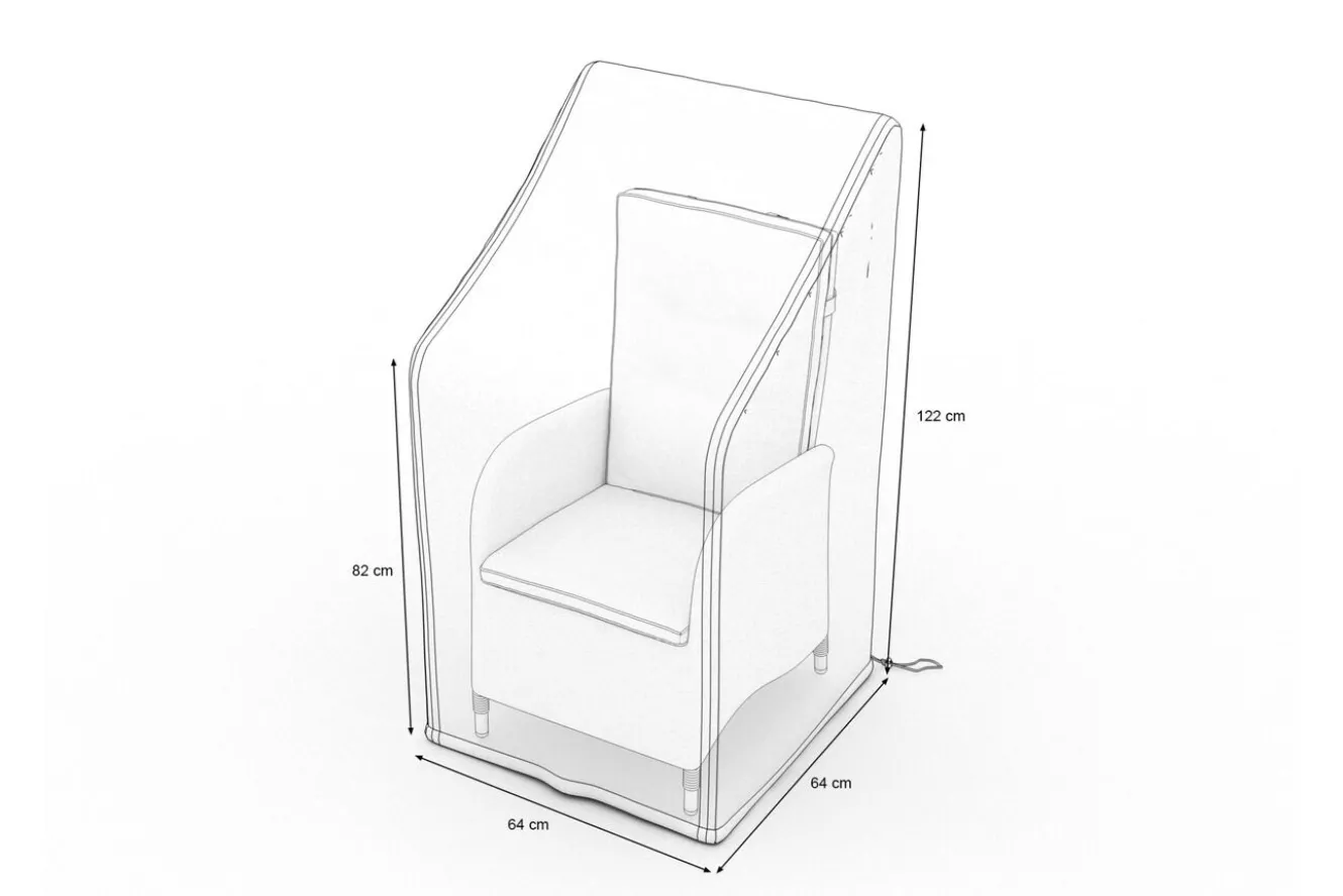 OUTFLEXX Abdeckhaube für Stühle, schwarz, Ripstop-Gewebe/Polyester, 64 x 64 x 82 cm, wasserabweisend, UV-Schutz