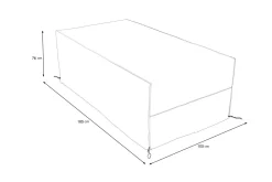OUTFLEXX Abdeckhaube für Tische, schwarz, Polyester, TPU 420D Ripstop-Gewebe, 222 x 122 x 74 cm, mit Kordelzug