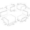 OUTFLEXX Abdeckhauben-Set für Gartenlounges, schwarz, Ripstop-Gewebe/Polyester, wasserabweisend, UV-Schutz