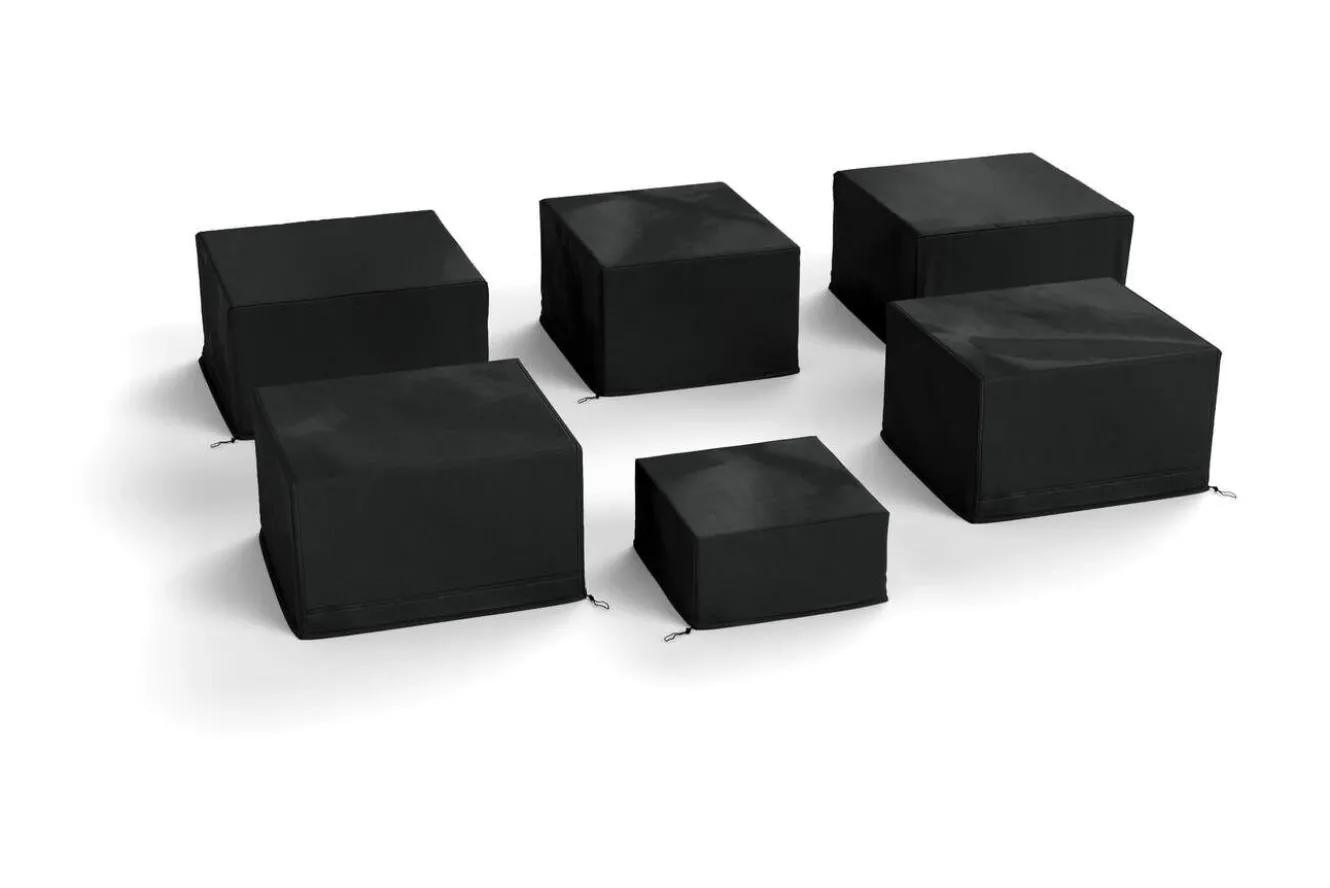 OUTFLEXX Abdeckhauben-Set für Gartenlounges, schwarz, Ripstop-Gewebe/Polyester, wasserabweisend, UV-Schutz