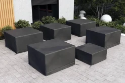 OUTFLEXX Abdeckhauben-Set für Gartenlounges, schwarz, Ripstop-Gewebe/Polyester, wasserabweisend, UV-Schutz