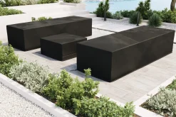 OUTFLEXX Abdeckhauben-Set für Gartenliegen, schwarz, Ripstop-Gewebe/Polyester, wasserabweisend, UV-Schutz