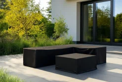 OUTFLEXX Abdeckhauben-Set für Gartenlounges, schwarz, Ripstop-Gewebe/Polyester, wasserabweisend, UV-Schutz
