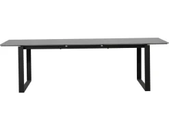 OUTFLEXX Alexander Garten-Essgruppe, mattgrau, Alu/Teak, Ausziehtisch 206/266x100cm, 4 Stühle, 3er Bank, inkl. Polster