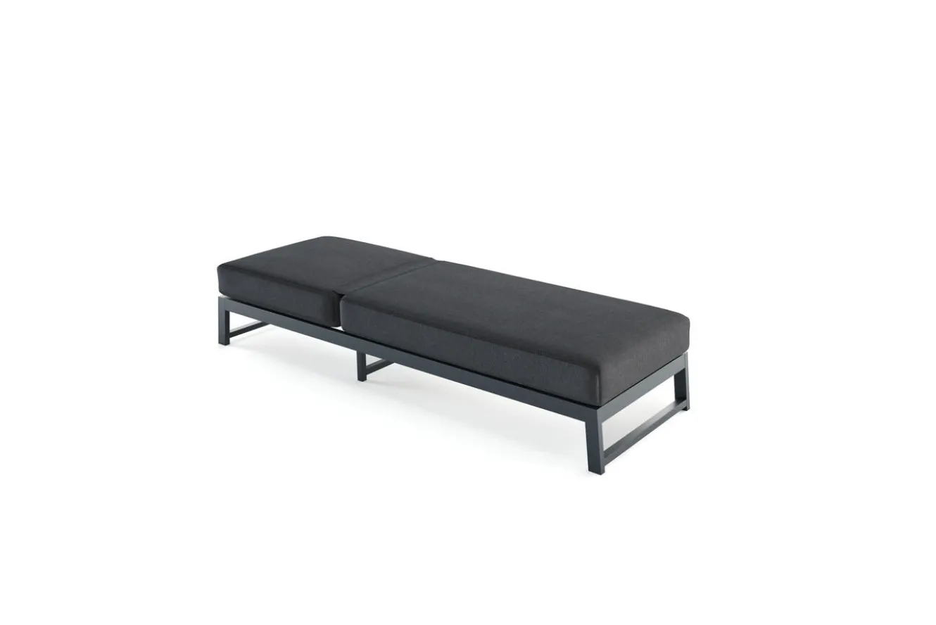 OUTFLEXX Allure Liege, Gartenliege, anthrazit, Aluminium und Polyester, 209 x 72 cm, schnelltrocknend, witterungsbeständig