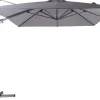 OUTFLEXX Almeria Gartenmöbel-Set Lounge inkl. Ampelschirm, anthrazit/grau, Alu/Glas, 400 x 300 cm, pulverbeschichtet, UV-Schutz, witterungsbeständig