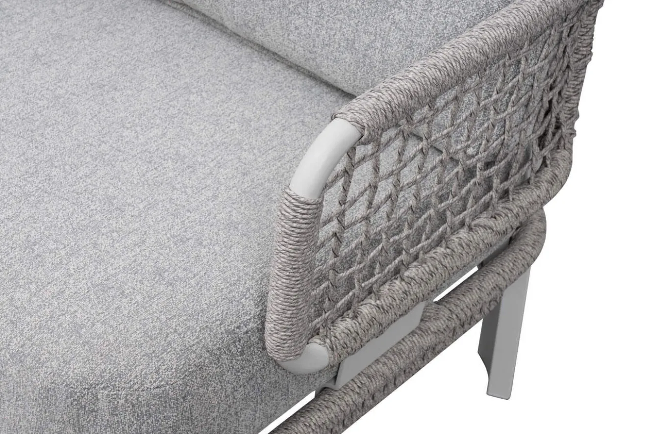 OUTFLEXX Altea Gartenlounge für 5 Personen, grau, Alu/Rope/Polyester, inkl. Tisch