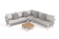 OUTFLEXX Altea Gartenlounge für 5 Personen, grau, Alu/Rope/Polyester, inkl. Tisch
