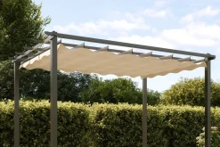 OUTFLEXX Antalya Ersatzdach für Pergola, creme, Polyester mit PA-Beschichtung und UV30+, passend für Pergola 4x4 m