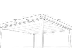 OUTFLEXX Antalya Ersatzdach für Pergola, creme, Polyester mit PA-Beschichtung und UV30+, passend für Pergola 4x4 m