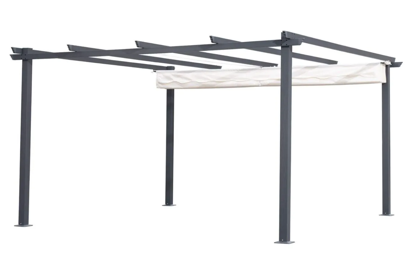 OUTFLEXX Antalya Ersatzdach für Pergola, creme, Polyester mit PA-Beschichtung und UV30+, passend für Pergola 4x4 m