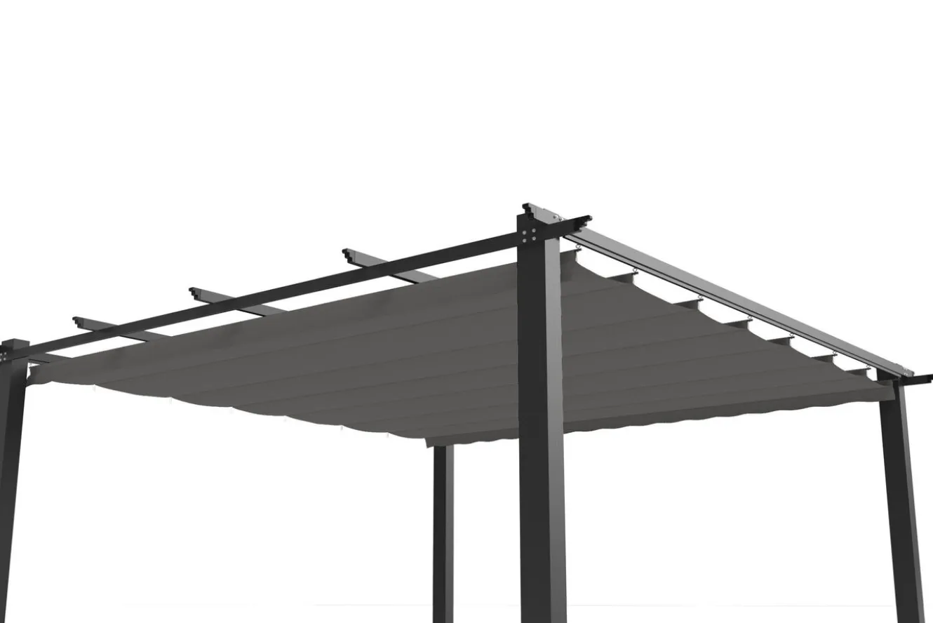 OUTFLEXX Antalya Ersatzdach für Pergola 4x4 m, anthrazit, Polyester, PA-beschichtet, UV30+, wasserabweisend