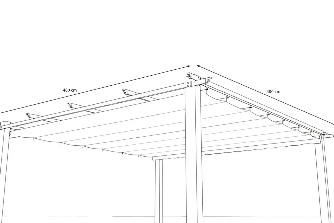 OUTFLEXX Antalya Ersatzdach für Pergola 4x4 m, anthrazit, Polyester, PA-beschichtet, UV30+, wasserabweisend
