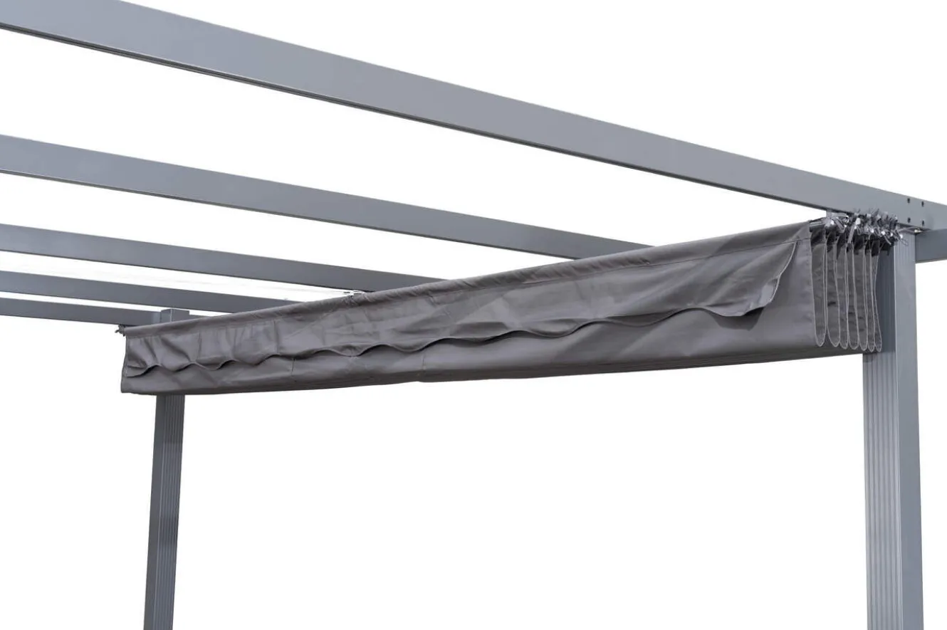 OUTFLEXX Antalya Ersatzdach für Pergola 4x4 m, anthrazit, Polyester, PA-beschichtet, UV30+, wasserabweisend