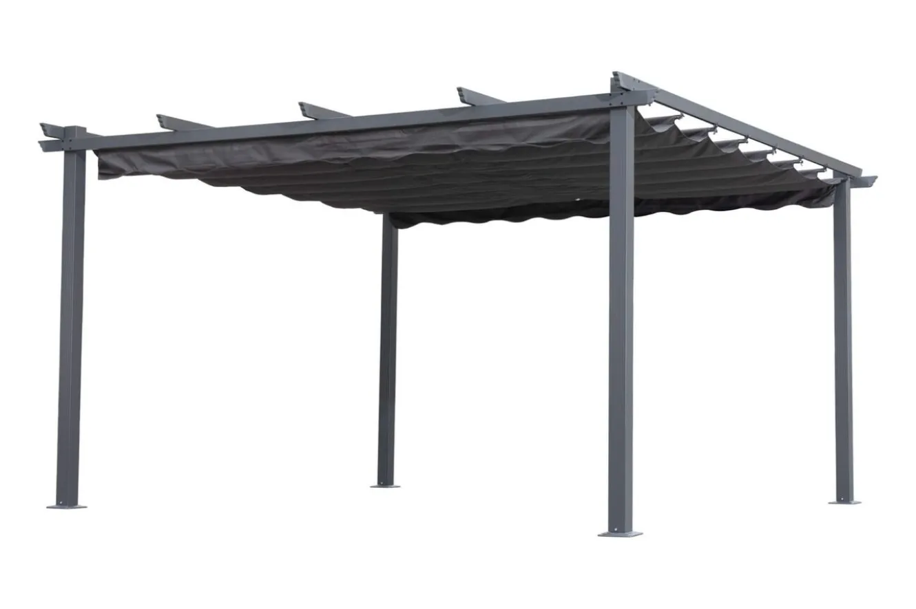 OUTFLEXX Antalya Ersatzdach für Pergola 4x4 m, anthrazit, Polyester, PA-beschichtet, UV30+, wasserabweisend