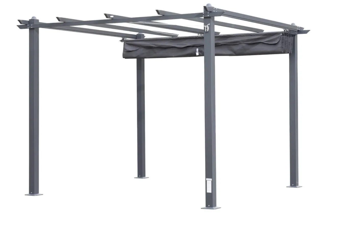 OUTFLEXX Antalya Ersatzdach für Pergola, anthrazit, Polyester mit PA-Beschichtung, UV30+, passend für Pergola 3x3 m