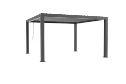 OUTFLEXX Antalya Lamellenpergola, schwarz, Alu, 4 x 4 m, pulverbeschichtet, wetterfest, verstellbare Lamellen