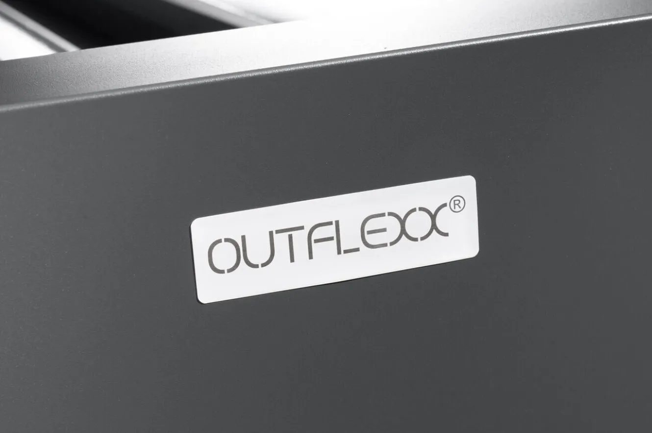 OUTFLEXX Antalya Lamellenpergola, schwarz, Alu, 4 x 4 m, pulverbeschichtet, wetterfest, verstellbare Lamellen
