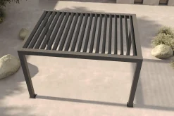 OUTFLEXX Antalya Lamellenpergola, schwarz, Alu pulverbeschichtet, 3 x 4 m, witterungsbeständig, verstellbares Lamellendach