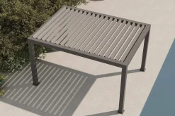OUTFLEXX Antalya Lamellenpergola, schwarz, Alu pulverbeschichtet, 3 x 4 m, witterungsbeständig, verstellbares Lamellendach