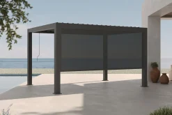 OUTFLEXX Antalya Seitenrollo, schwarz, Aluminium und Textilene, 4 x 2,3 m, UV- und witterungsbeständig