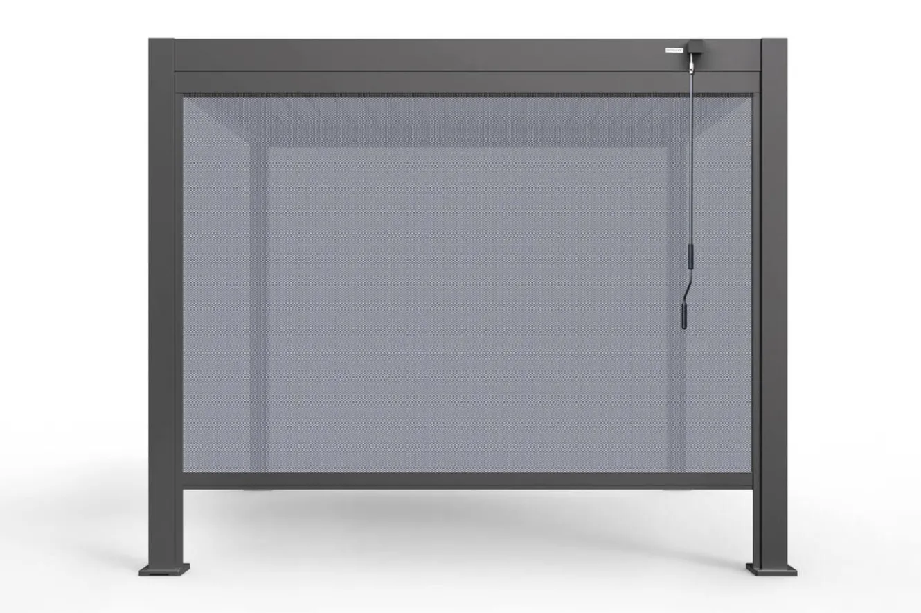 OUTFLEXX Antalya Seitenrollo, schwarz, Aluminium mit Textilene-Gewebe, 3 x 2,7 m, UV- und witterungsbeständig
