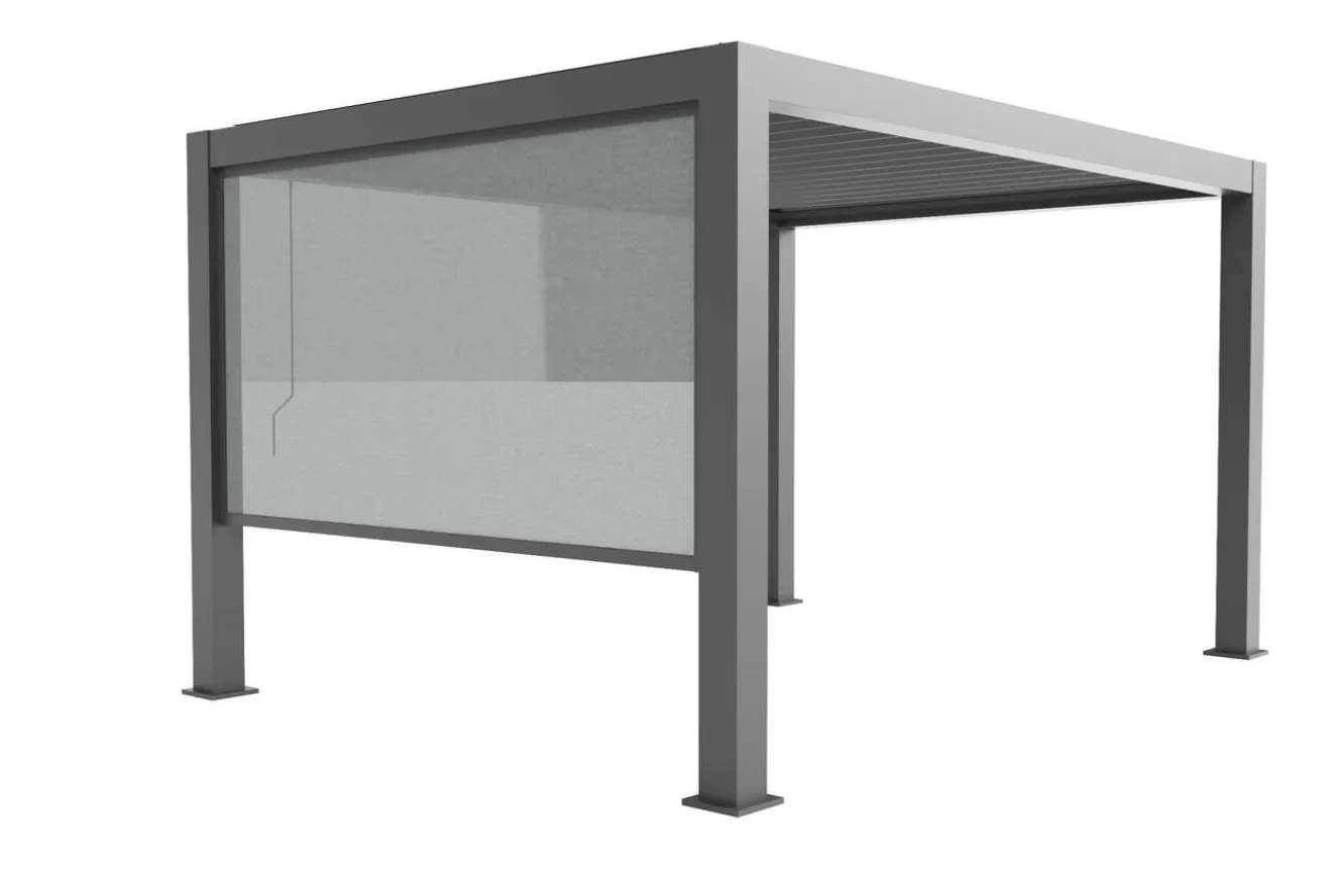 OUTFLEXX Antalya Seitenrollo, schwarz, Aluminium mit Textilene-Gewebe, 3 x 2,7 m, UV- und witterungsbeständig