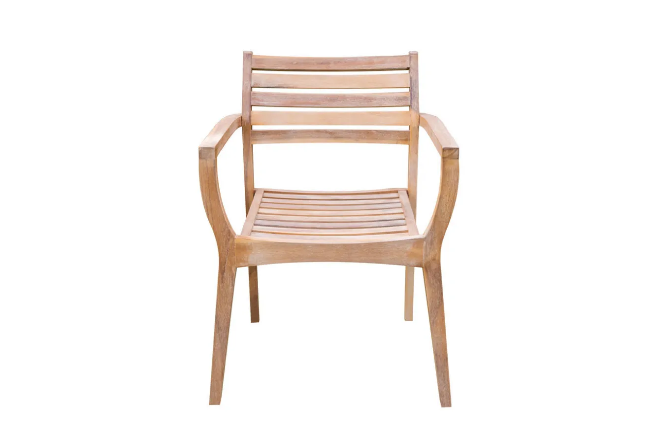 OUTFLEXX Armlehnensessel, stapelbar, Akazie FSC®-zertifiziert, 60x55x84cm
