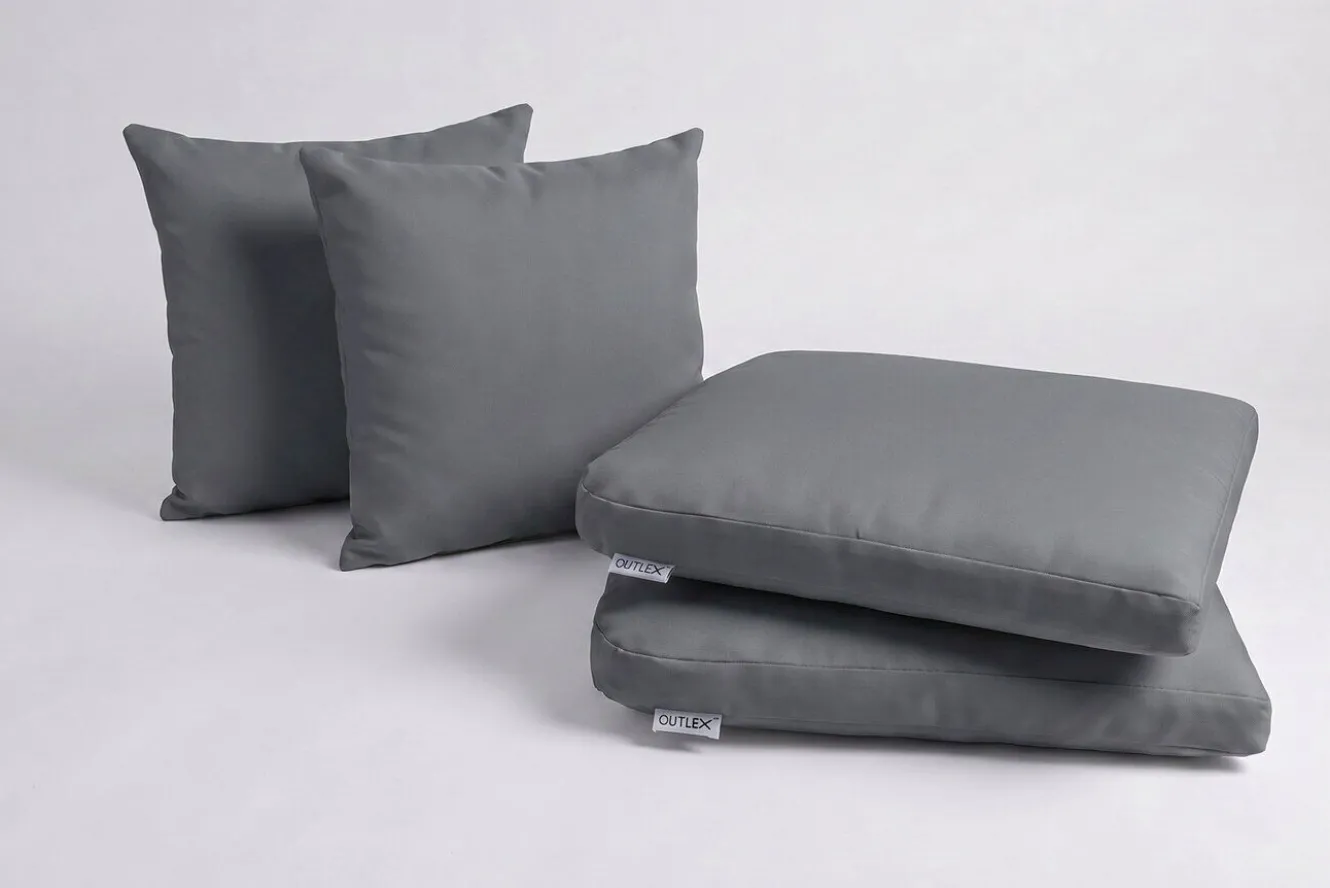 OUTFLEXX Auflagenset, 4-teilig, grau, für 2er Set Sessel 2035