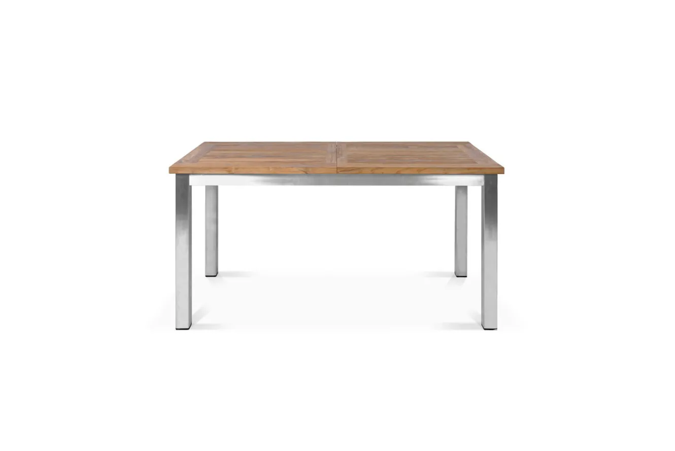 OUTFLEXX Ausziehtisch, Edelstahl/recyceltes Teak, 200/260x100cm, rustikal gebürstet, FSC®-zertifiziertes Produkt
