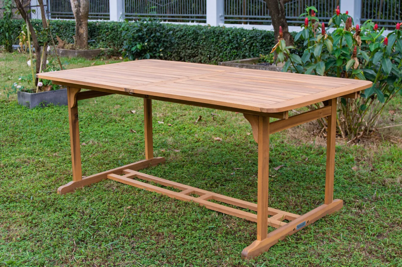 OUTFLEXX Ausziehtisch, natur, Akazie, 150/200 x 90 cm, Ausziehfunktion, FSC®-zertifiziertes Produkt