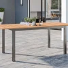 OUTFLEXX Ausziehtisch, Teak/Edelstahl, Plattenstärke 20mm, 150/200x90cm