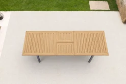 OUTFLEXX Ausziehtisch, Teakholz/Edelstahl, Plattenstärke 25mm, 200/300x100cm, FSC®-zertifiziertes Produkt