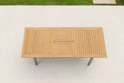 OUTFLEXX Ausziehtisch, Teakholz/Edelstahl, Plattenstärke 25mm, 180/240x100cm, FSC®-zertifiziertes Produkt