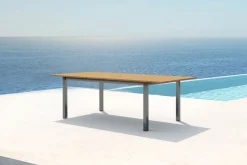 OUTFLEXX Ausziehtisch, Teakholz/Edelstahl, Plattenstärke 25mm, 180/240x100cm, FSC®-zertifiziertes Produkt
