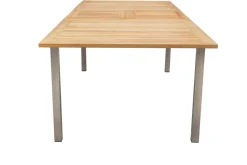 OUTFLEXX Ausziehtisch, Teakholz/Edelstahl, Plattenstärke 25mm, 180/240x100cm, FSC®-zertifiziertes Produkt