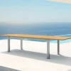 OUTFLEXX Ausziehtisch, Teakholz/Edelstahl, Plattenstärke 25 mm, 220/340 x 100 cm, FSC®-zertifiziertes Produkt