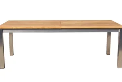OUTFLEXX Ausziehtisch, Teakholz/Edelstahl, Plattenstärke 25 mm, 220/340 x 100 cm, FSC®-zertifiziertes Produkt