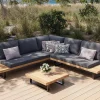 OUTFLEXX Bahamas Ecklounge für 5-6 Personen, anthrazit, Aluminium/Akazie, Kaffeetisch 77 x 77 cm, FSC®-zertifiziertes Produkt