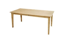 OUTFLEXX Bali Garten-Essgruppe mit 6 Dining Sesseln, schwarz/weiß/natur, Akazie/Polyrattan, Tisch 180 x 90 cm, FSC®-zertifiziert